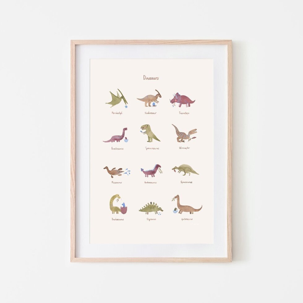 Mushie Poster Large Dinosaurs - Laadlee