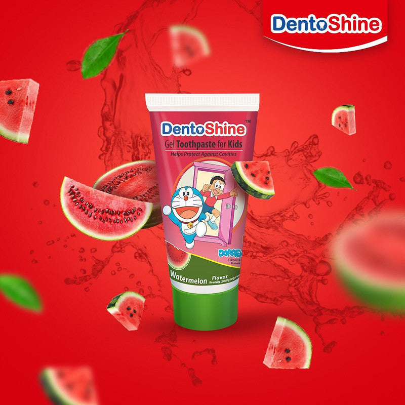 DentoShine Kids Gel Toothpaste 80g - Doraemon - Watermelon - Laadlee
