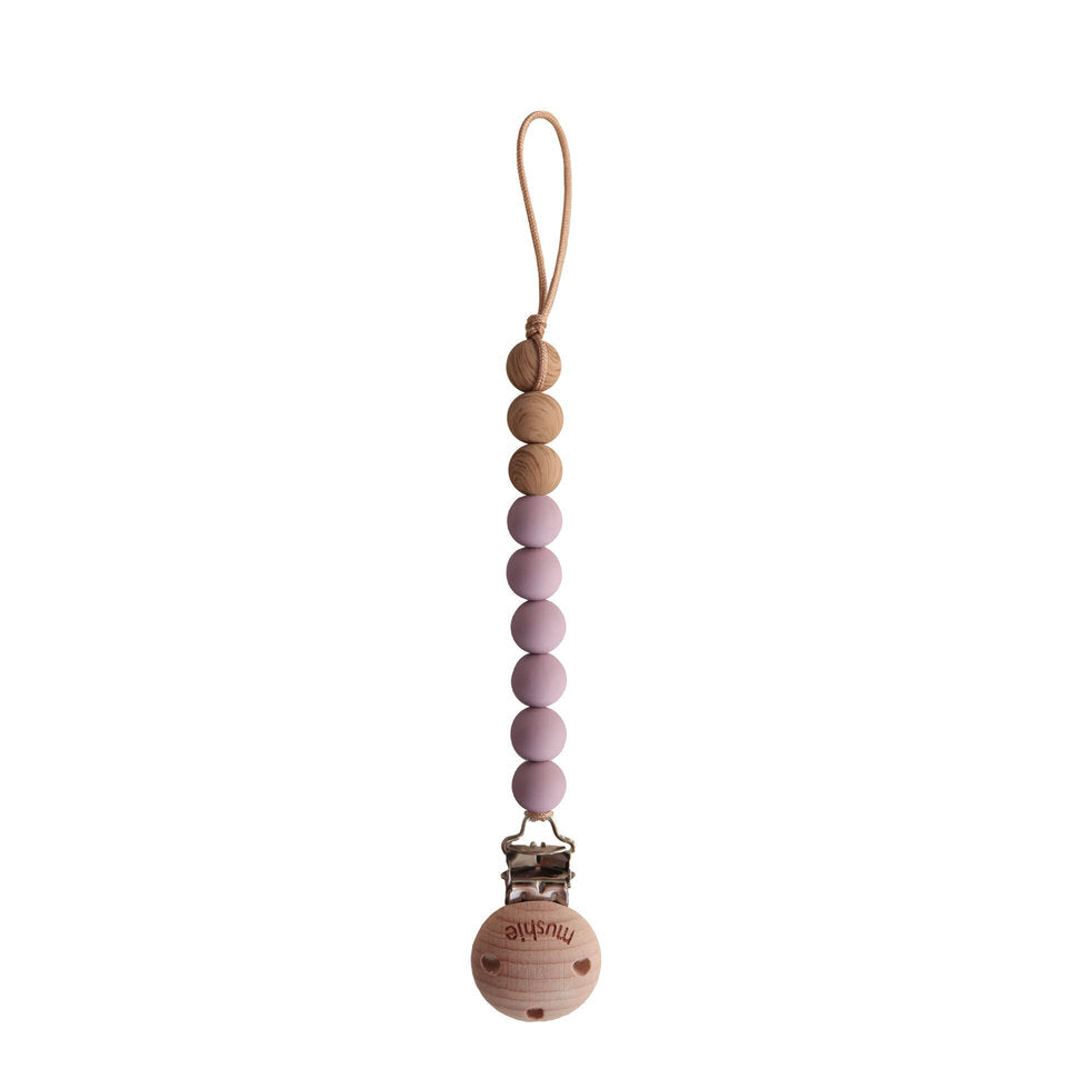 Mushie Pacifier Clips Eva Mauve - Laadlee