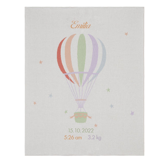 Little IA Hot Air Balloon Keepsake Knit Blanket - Laadlee