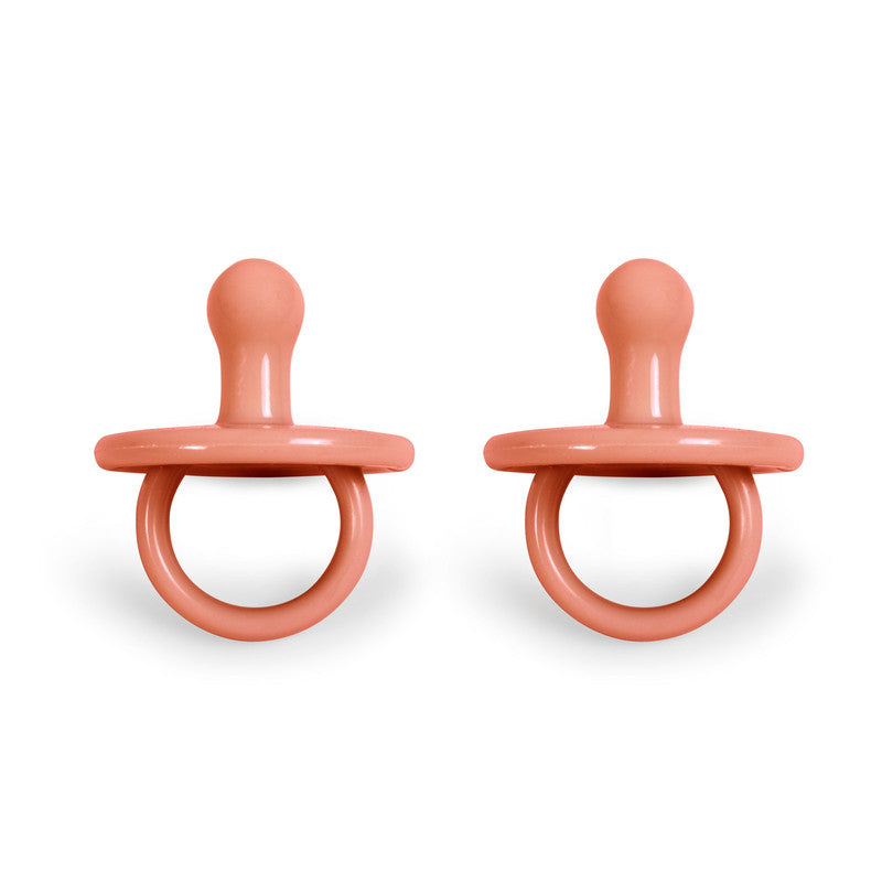 Filibabba Silicone Pacifiers - 0M - 3Y, Coral, Pack of 2 - Laadlee