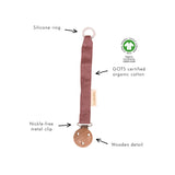 Filibabba Pacifier Holder Dusty Rose - Laadlee