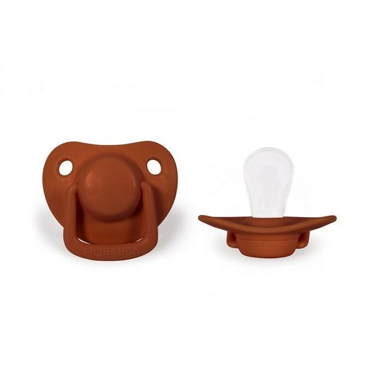 Filibabba Silicone Pacifiers - 0M - 6M, Rust, Pack of 2 - Laadlee