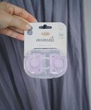 Filibabba Silicone Pacifiers - 0M - 6M, Light Lavender, Pack of 2 - Laadlee