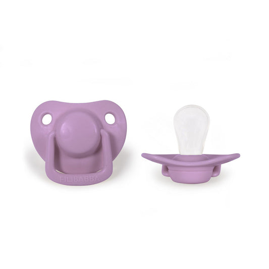 Filibabba Silicone Pacifiers - 0M - 6M, Light Lavender, Pack of 2 - Laadlee