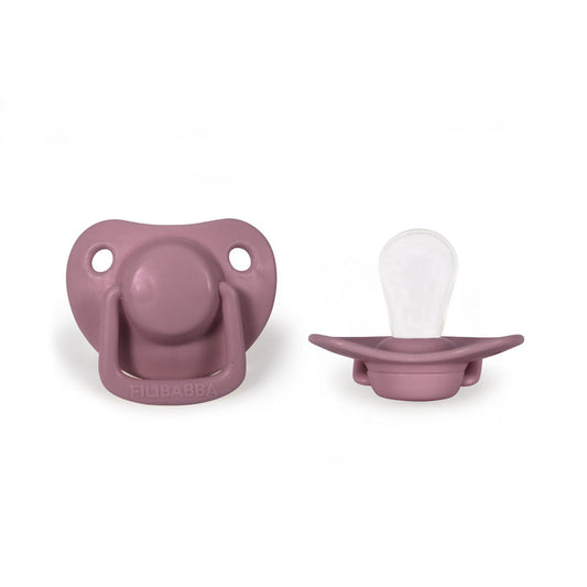 Filibabba Silicone Pacifiers - 0M - 6M, Dusty Rose, Pack of 2 - Laadlee