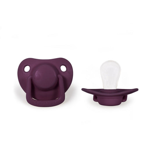 Filibabba Silicone Pacifiers - 0M - 6M, Plum, Pack of 2 - Laadlee