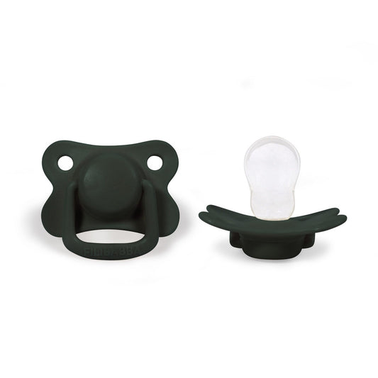 Filibabba Silicone Pacifiers - 6M+, - Dark Green, Pack of 2 - Laadlee