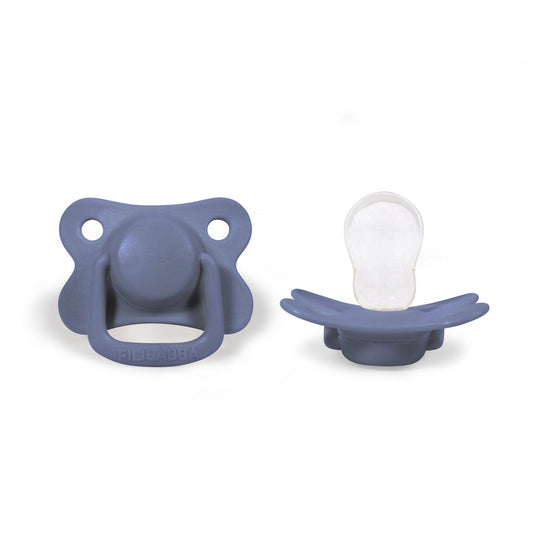 Filibabba Silicone Pacifiers - 6M+, Powder Blue, Pack of 2 - Laadlee