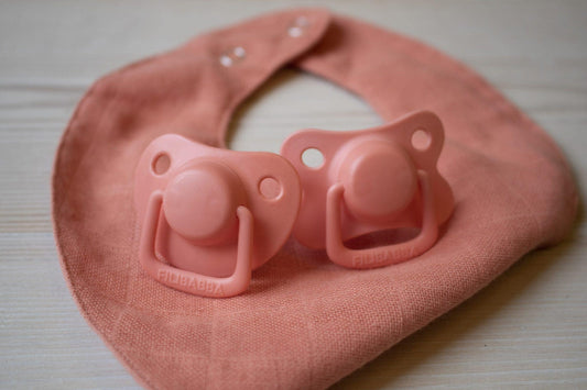 Filibabba Silicone Pacifiers - 0M - 6M, Coral, Pack of 2 - Laadlee
