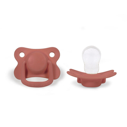 Filibabba Silicone Pacifiers - 6M+, Coral, Pack of 2 - Laadlee