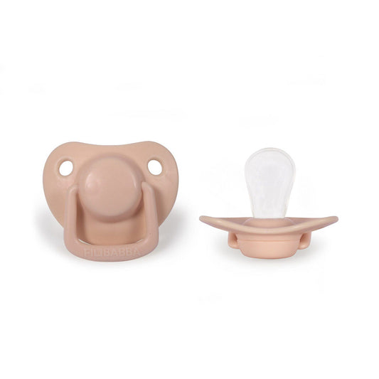 Filibabba Silicone Pacifiers - 0M - 6M, Peach, Pack of 2 - Laadlee