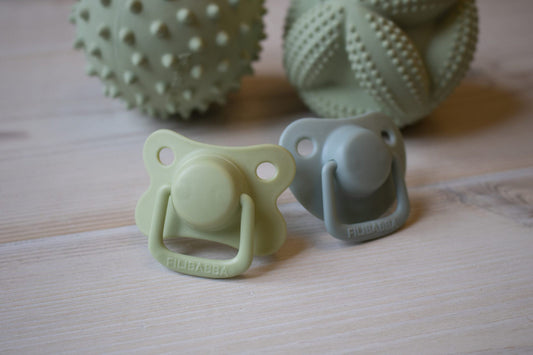 Filibabba Silicone Pacifiers - 6M+, Pistachio, Pack of 2 - Laadlee