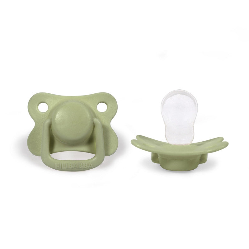 Filibabba Silicone Pacifiers - 6M+, Pistachio, Pack of 2 - Laadlee