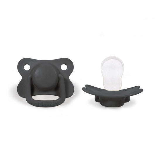 Filibabba Silicone Pacifiers - 6M+, Stone Grey, Pack of 2 - Laadlee