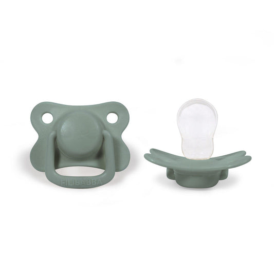 Filibabba Silicone Pacifiers - 6M+, Moss Green, Pack of 2 - Laadlee