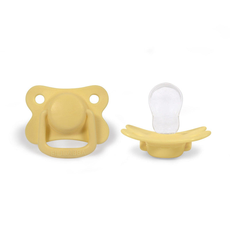 Filibabba Silicone Pacifiers - 6M+, Pale banana, Pack of 2 - Laadlee