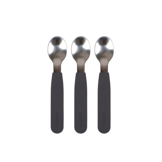 Filibabba Silicone Spoons - Stone Grey - Pack of 3 - Laadlee