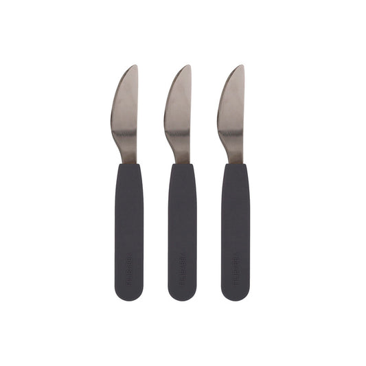 Filibabba Silicone Knife 3-pack - Stone Grey - Laadlee