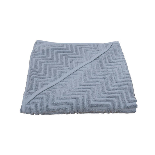 Filibabba Bath Towel with Hood GOTS Zigzag - Powder Blue - Laadlee
