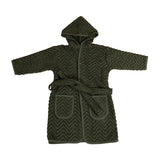 Filibabba Bathrobe GOTS Zigzag - Dark Green - Laadlee