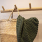 Filibabba Bath Towel with Hood GOTS Zigzag - Dark Green - Laadlee