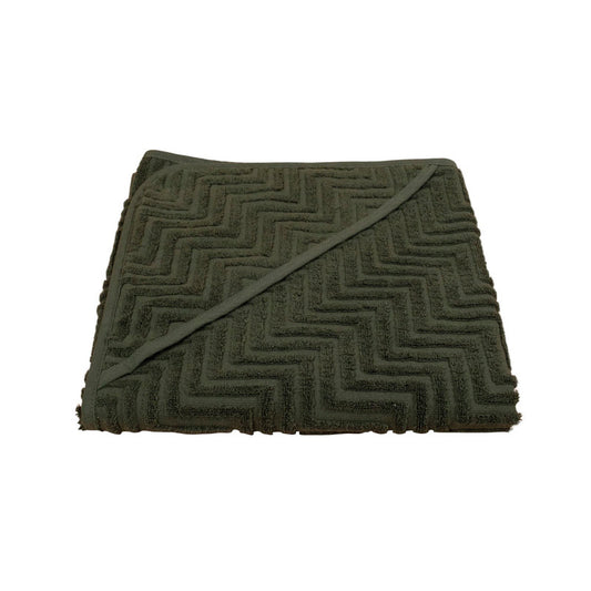 Filibabba Bath Towel with Hood GOTS Zigzag - Dark Green - Laadlee