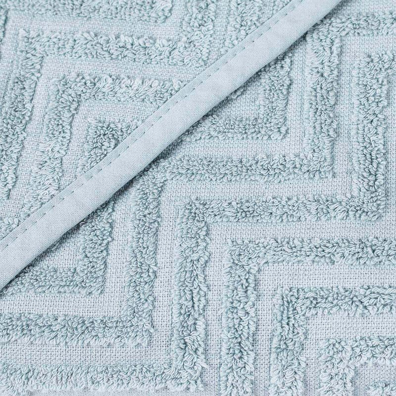 Filibabba Bath Towel with Hood GOTS Zigzag - Dark Mint - Laadlee