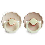 Frigg Daisy Latex Baby Pacifier 0-6M, 2Pack, Cream Night/Croissant Night - Size 1 - Laadlee