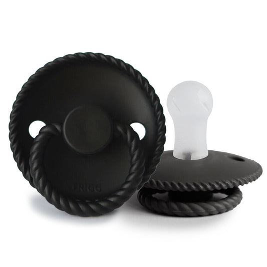 Frigg Rope Silicone Baby Pacifier 0-6M, 1Pack, Jet Black - Size 1 - Laadlee