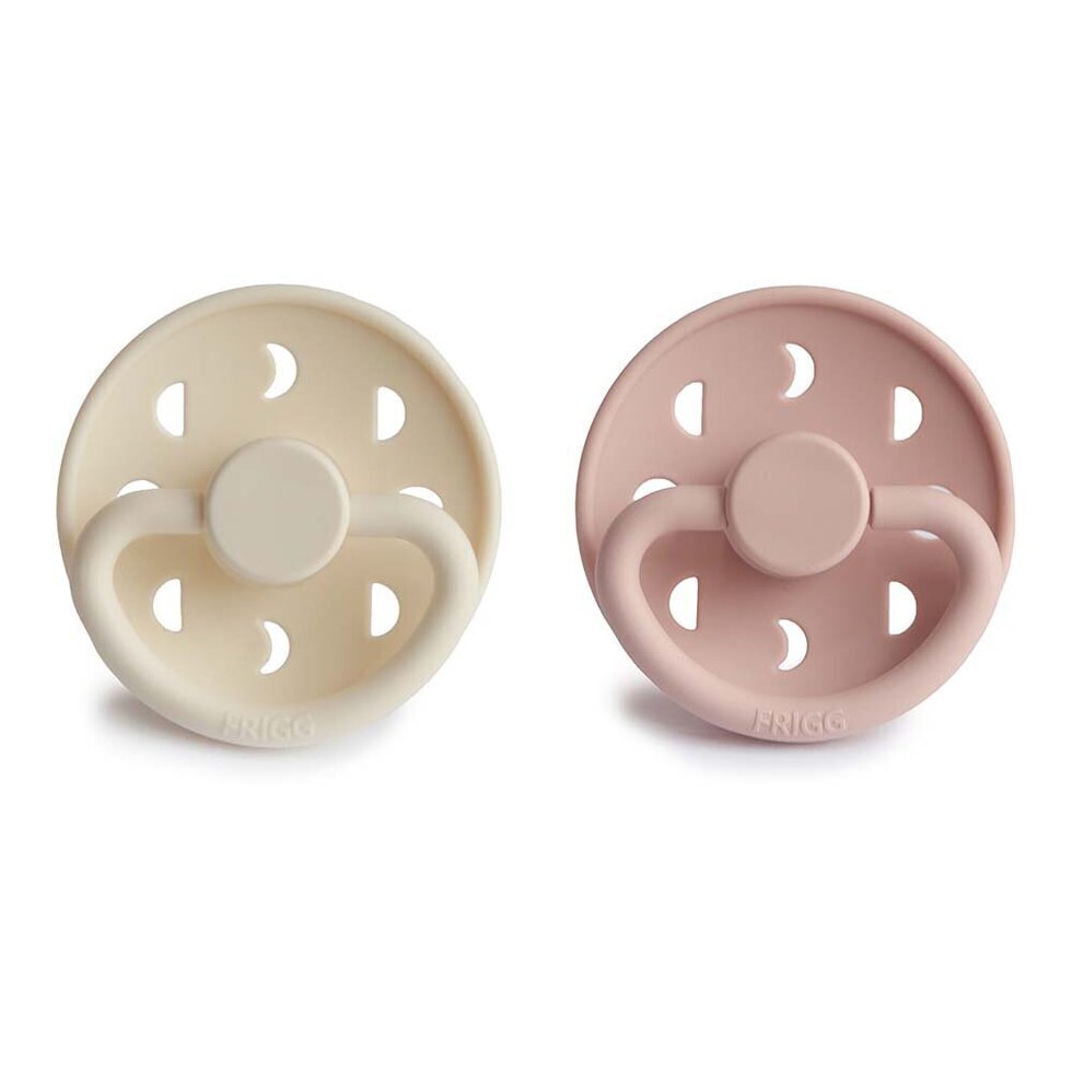 Frigg Moon Phase Latex Baby Pacifier 0-6M, 2Pack, Blush/Cream - Size 1 - Laadlee