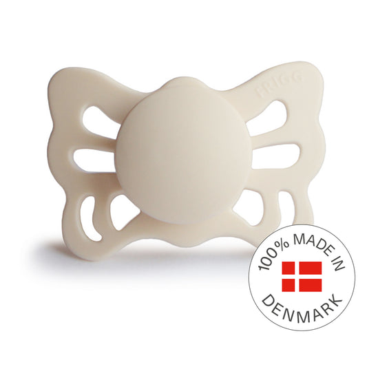 Frigg Butterfly Anatomical Silicone Baby Pacifier 0-6M, Cream - Size 1 - Laadlee
