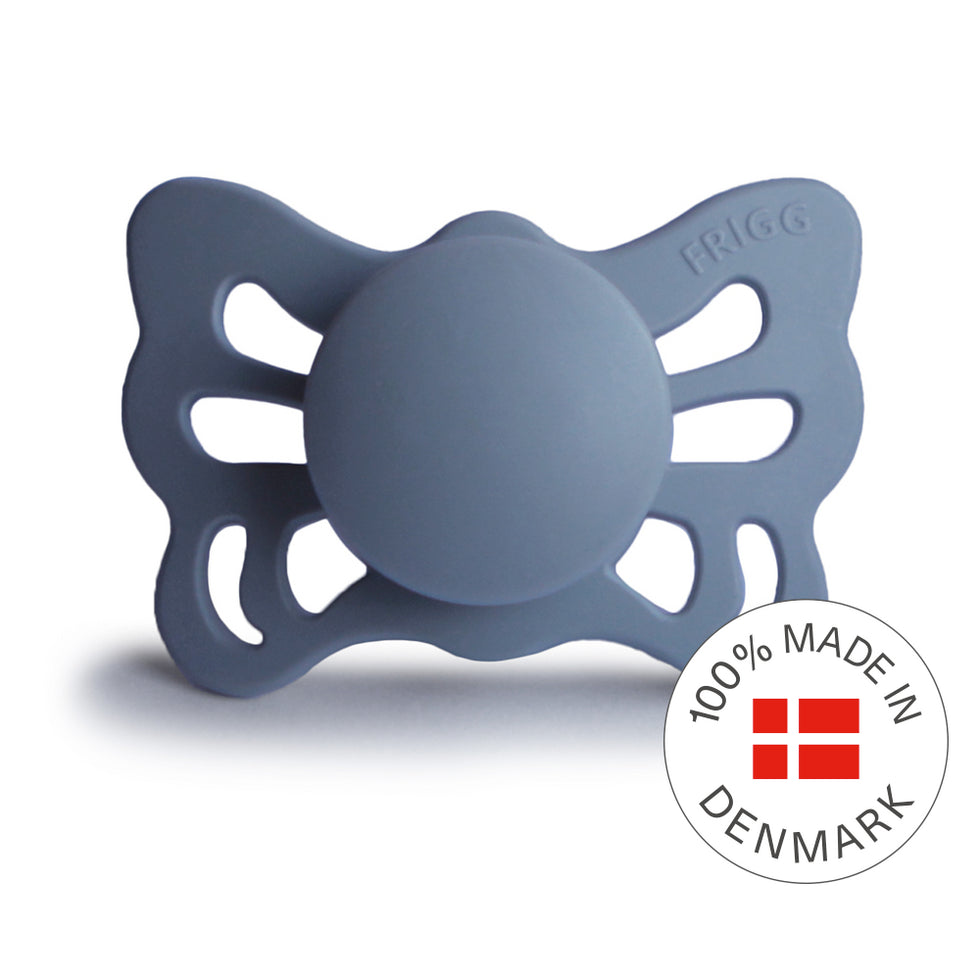 Frigg Butterfly Anatomical Silicone Baby Pacifier 0-6M, Slate - Size 1 - Laadlee