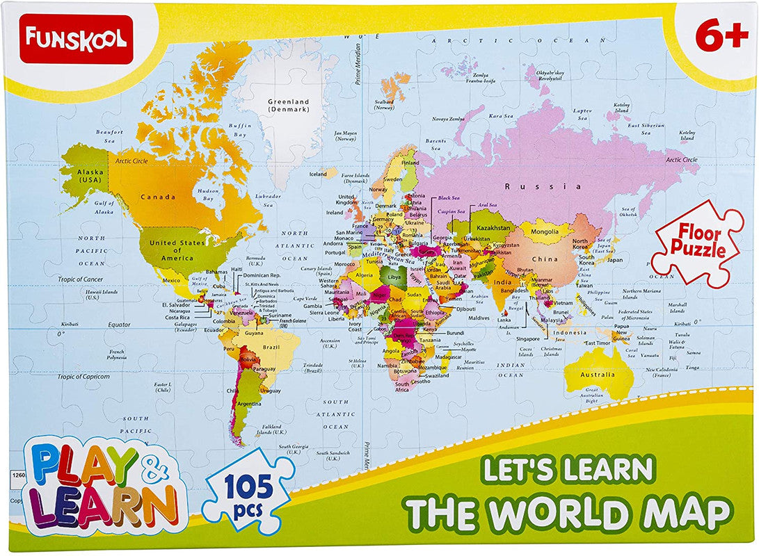 Funskool World Map Puzzle - Laadlee