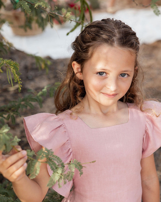 Sunday's Child The Felicity Dungarees - Blush Pink - Laadlee