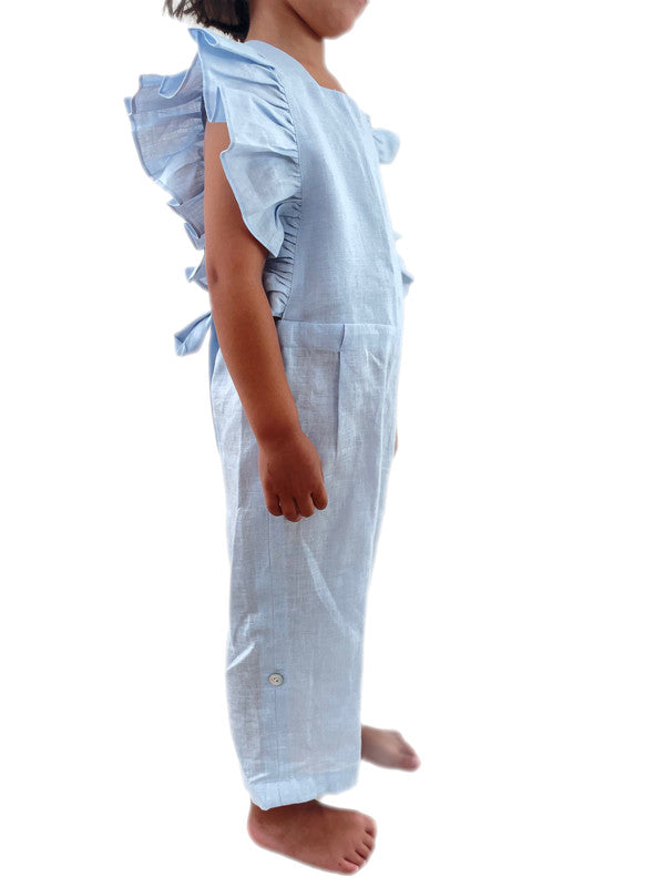 Sunday's Child The Felicity Dungarees - Sky Blue - Laadlee