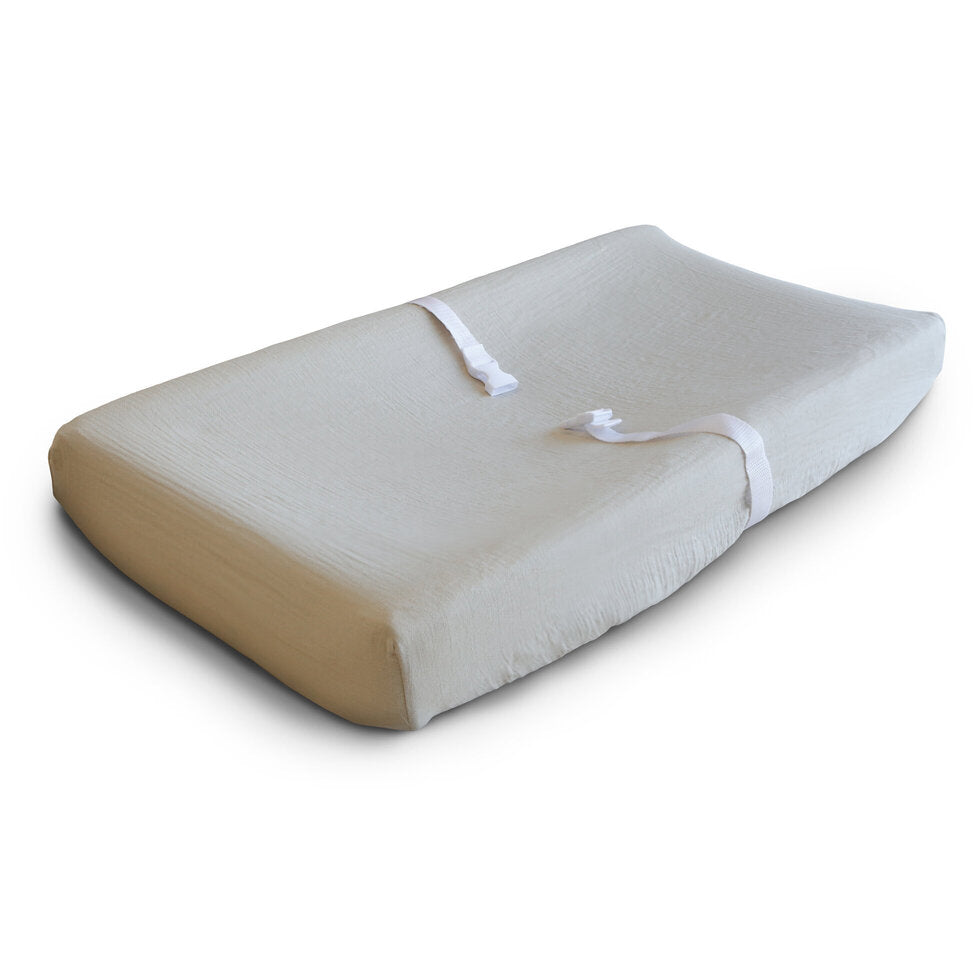Mushie Changing Pad Cover Fog - Laadlee