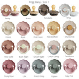 Frigg Daisy Latex Baby Pacifier 6M-18M, 2Pack, Blush/Lily Pad - Size 2 - Laadlee