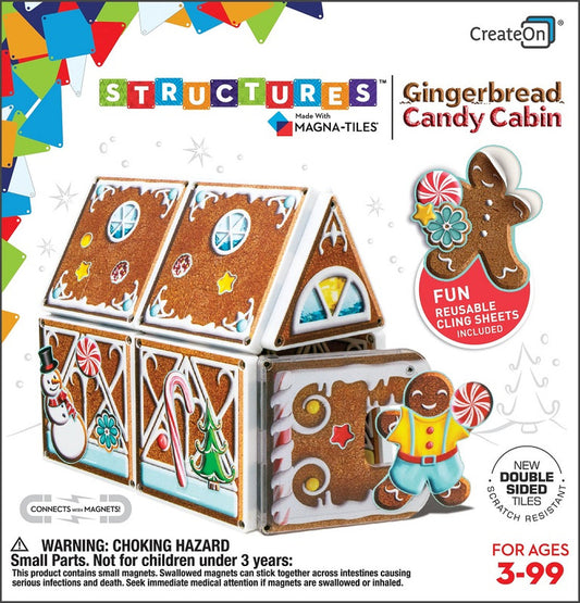 Magna-Tiles Structures Gingerbread Candy Cabin 2020 - Laadlee