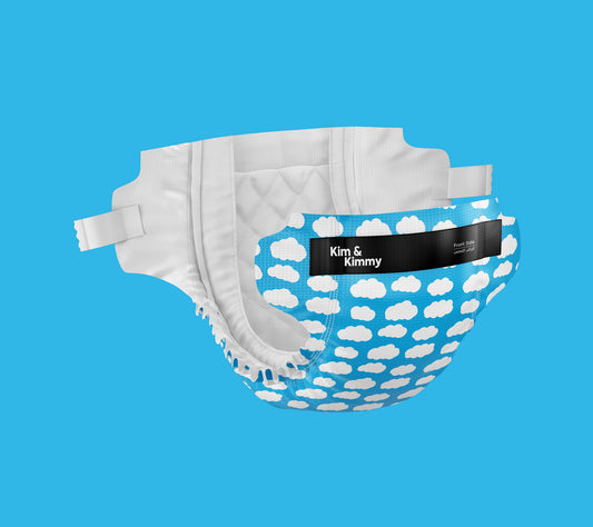 Kim & Kimmy - New Born Little Clouds Diapers, up to 5kg, qty 32 - Laadlee