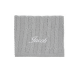 Little IA Grey Cable Knit Baby Blanket - Laadlee