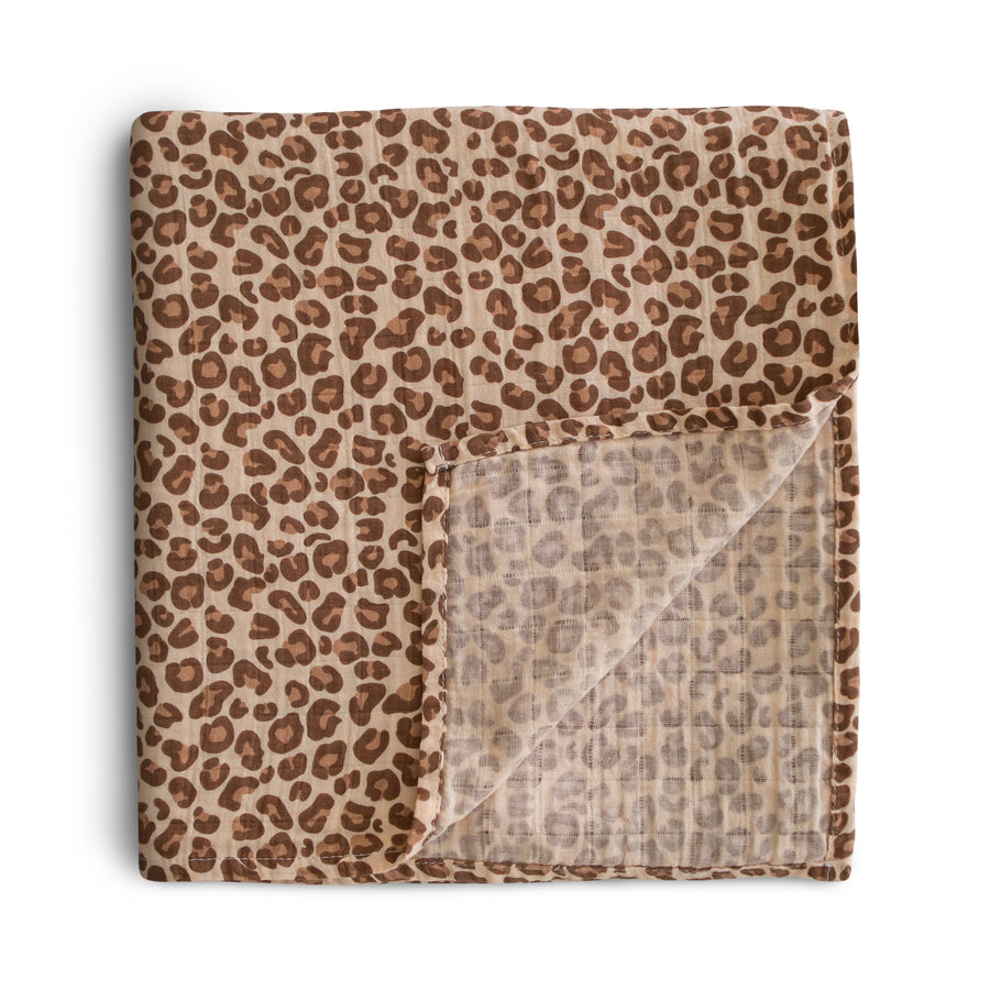 Mushie Swaddle - Leopard - Laadlee