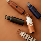 Nuuroo Bertil Water Bottle Big Stripe aop 500 ml - Cobblestone - Laadlee