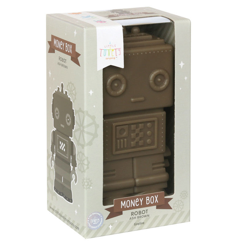 A Little Lovely Company Money Box - Robot Ash Brown - Laadlee