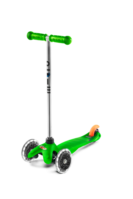 Micro Mini Classic Scooter with LED Wheels - Green - Laadlee