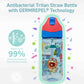 Marcus & Marcus - Germ Repel Tritan Straw Water Bottle - Adventure, 400ml - Blue - Laadlee