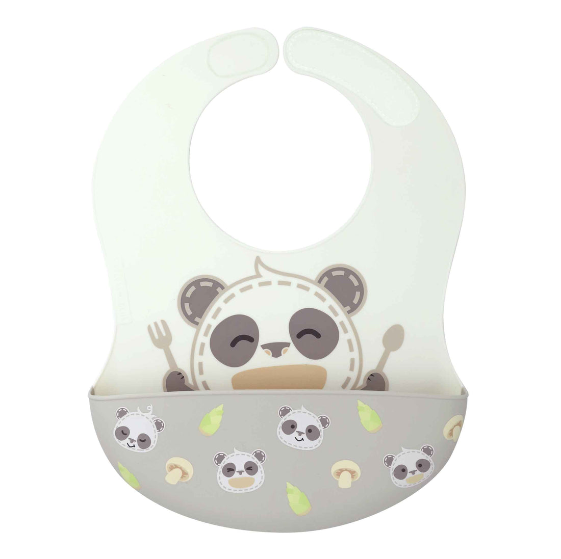 Marcus & Marcus - Wide Coverage Silicone Baby Bib - Pebble - Laadlee