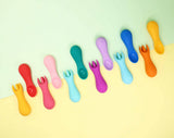 Marcus & Marcus - Silicone Palm Grasp Spoon & Fork Set - Lola - Laadlee