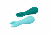 Marcus & Marcus - Silicone Palm Grasp Spoon & Fork Set - Ollie - Laadlee