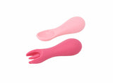 Marcus & Marcus - Silicone Palm Grasp Spoon & Fork Set - Pokey - Laadlee